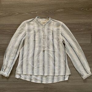 Ralph Lauren White Stripe Cotton Blouse